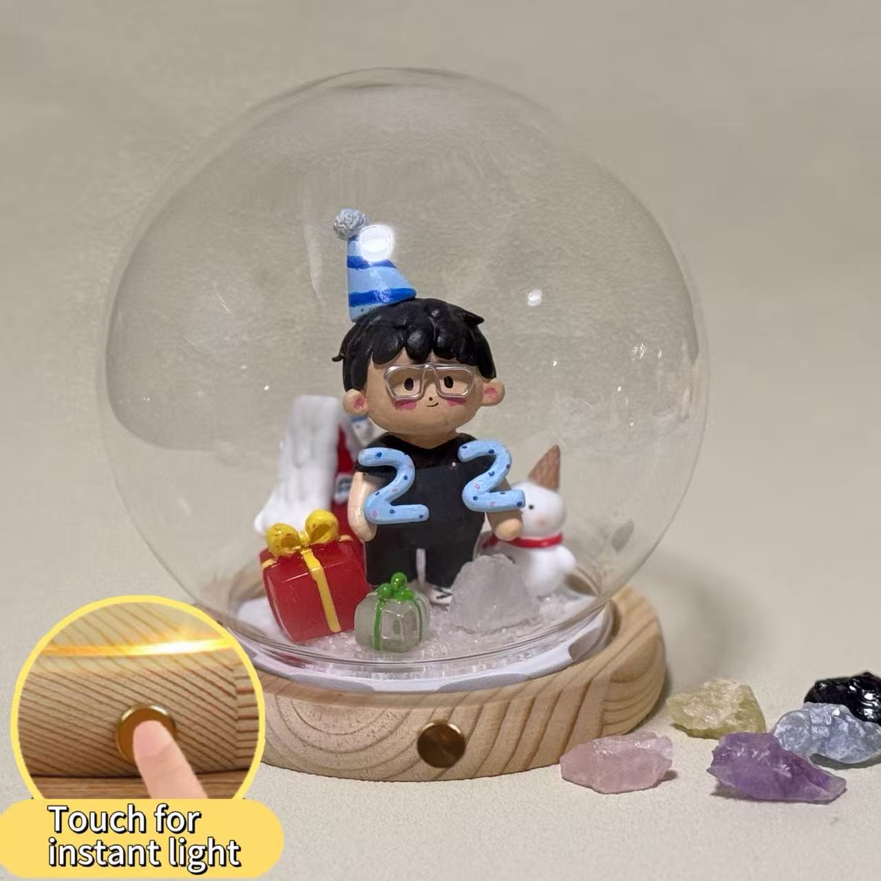 Personalized Custom Crystal Ball (Include Person Portraits) - Soul stone studio