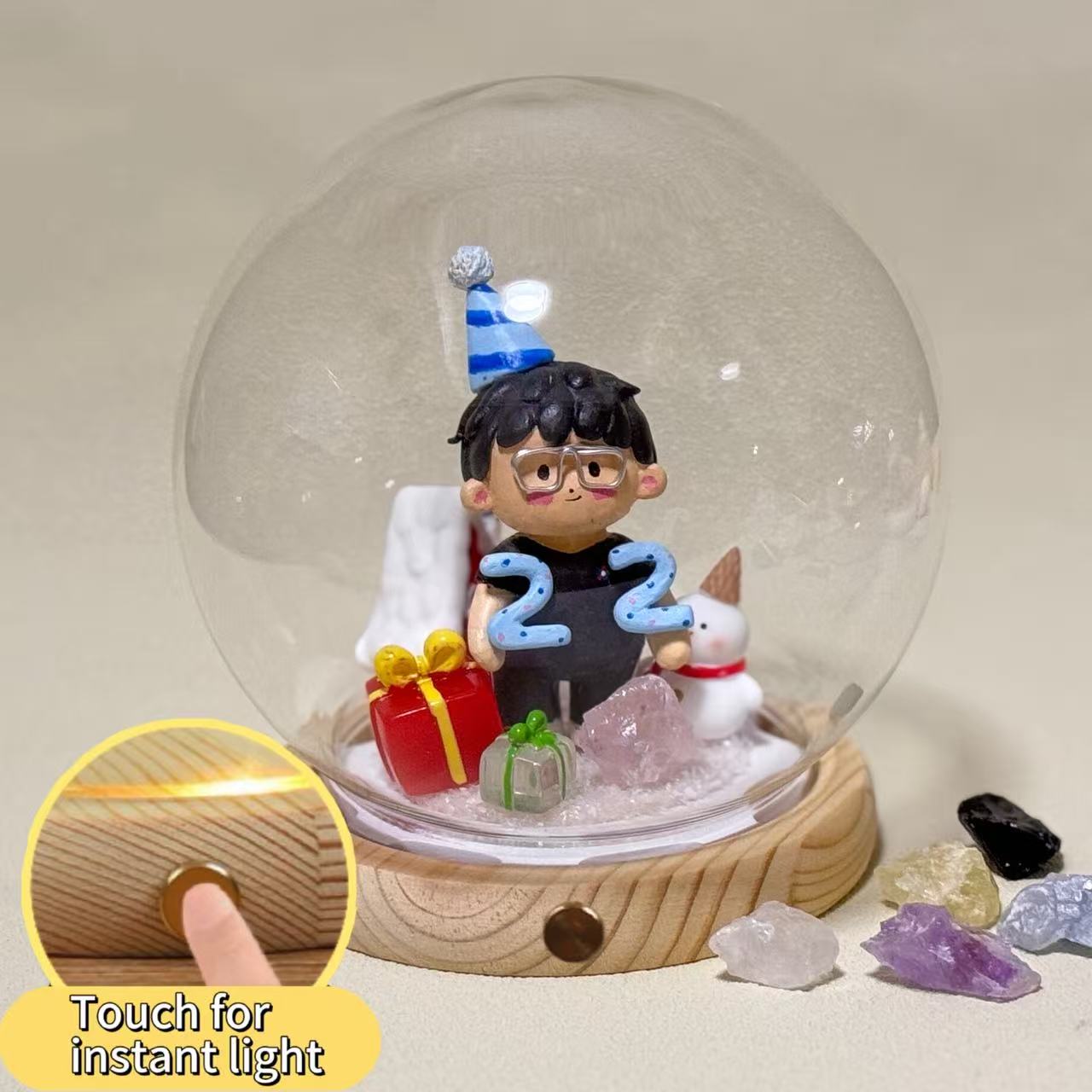 Personalized Custom Crystal Ball (Include Person Portraits） - Soul stone studio