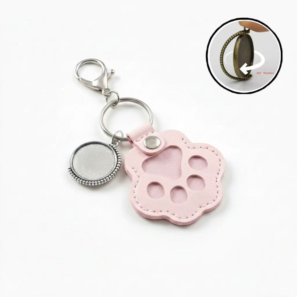 Personalized Time Gem ＋ Pet Paw Keyring