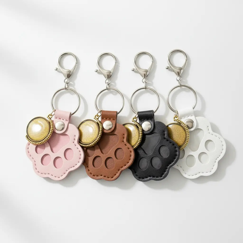 Personalized Time Gem ＋ Pet Paw Keyring