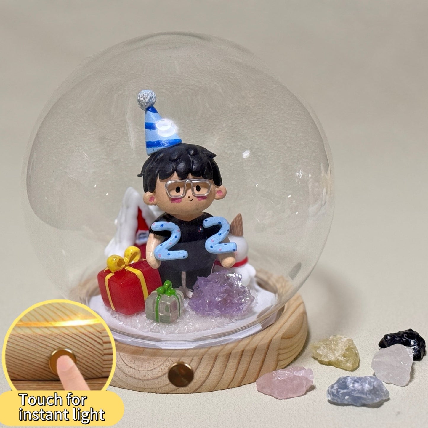 Personalized Custom Crystal Ball (Include Person Portraits） - Soul stone studio