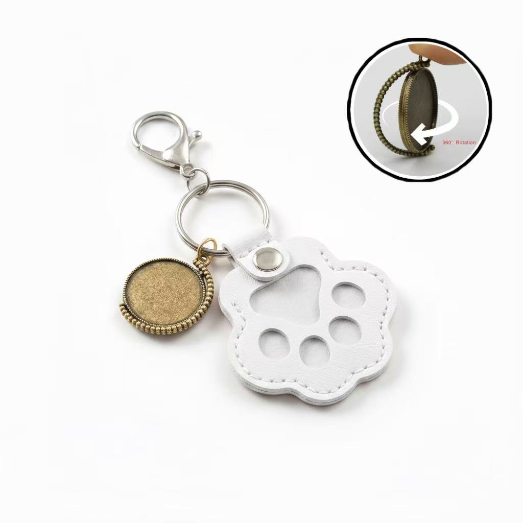 Personalized Time Gem ＋ Pet Paw Keyring