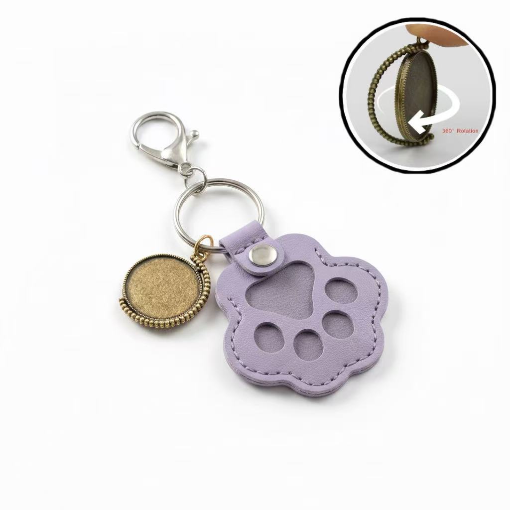 Personalized Time Gem ＋ Pet Paw Keyring