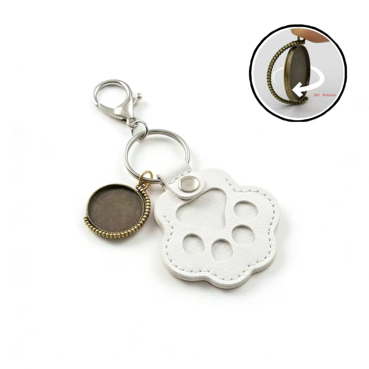 Personalized Time Gem ＋ Pet Paw Keyring