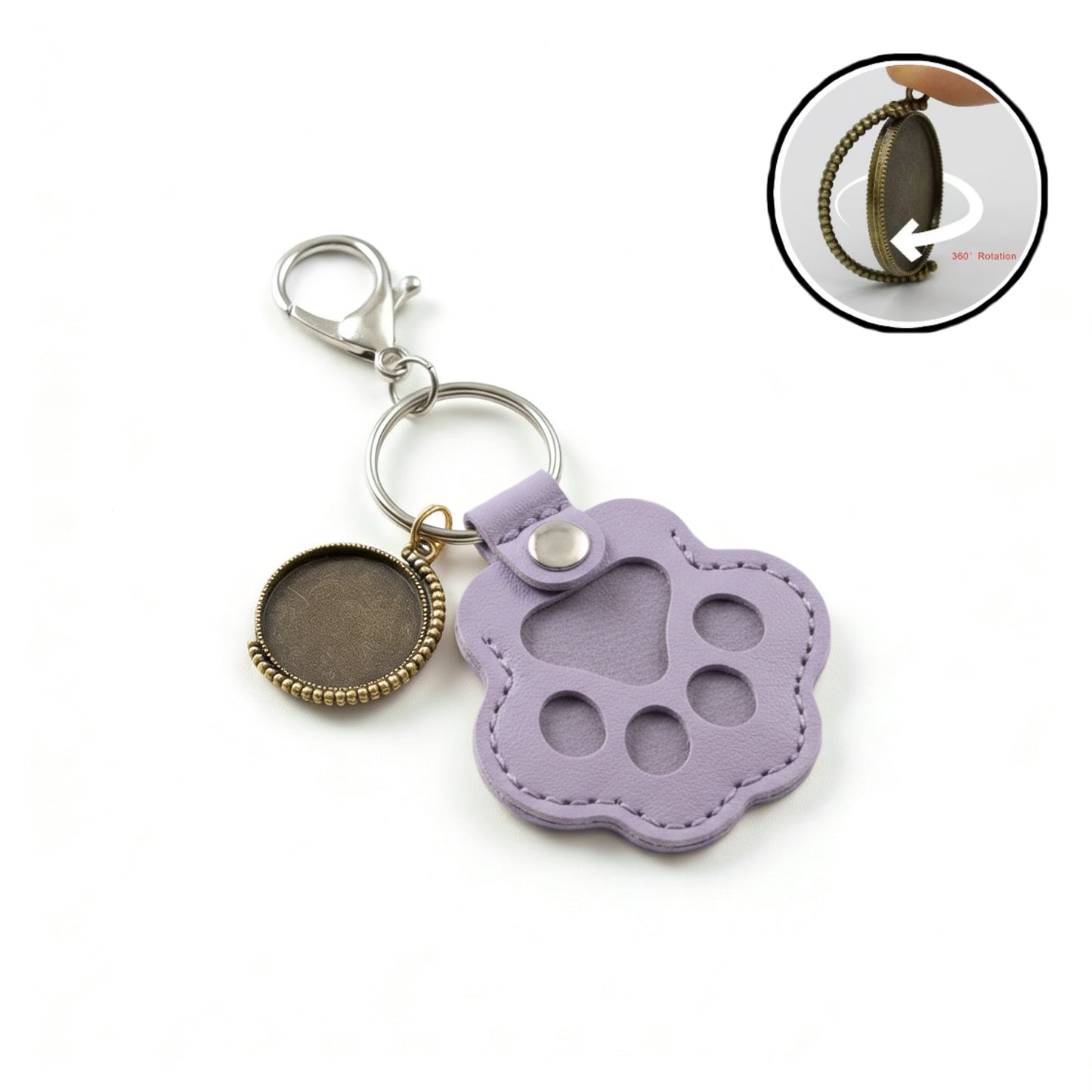 Personalized Time Gem ＋ Pet Paw Keyring