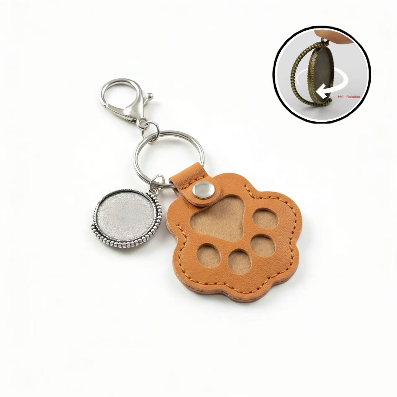 Personalized Time Gem ＋ Pet Paw Keyring