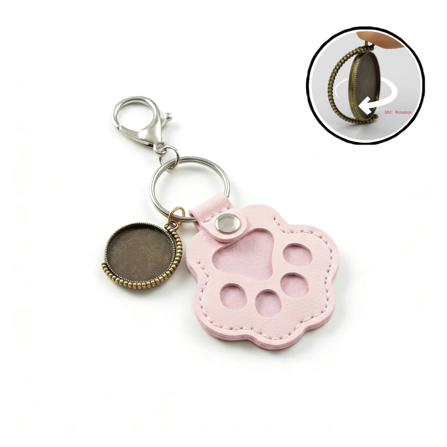 Personalized Time Gem ＋ Pet Paw Keyring