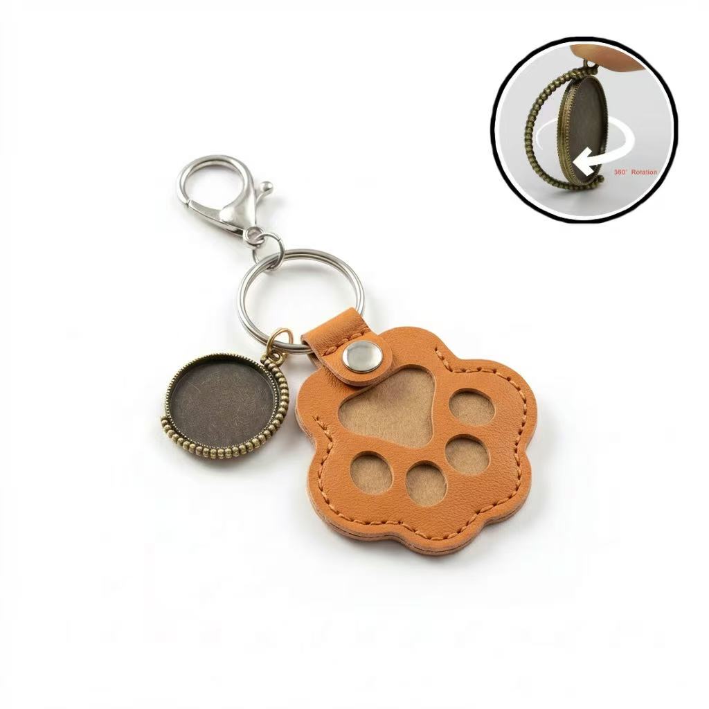 Personalized Time Gem ＋ Pet Paw Keyring