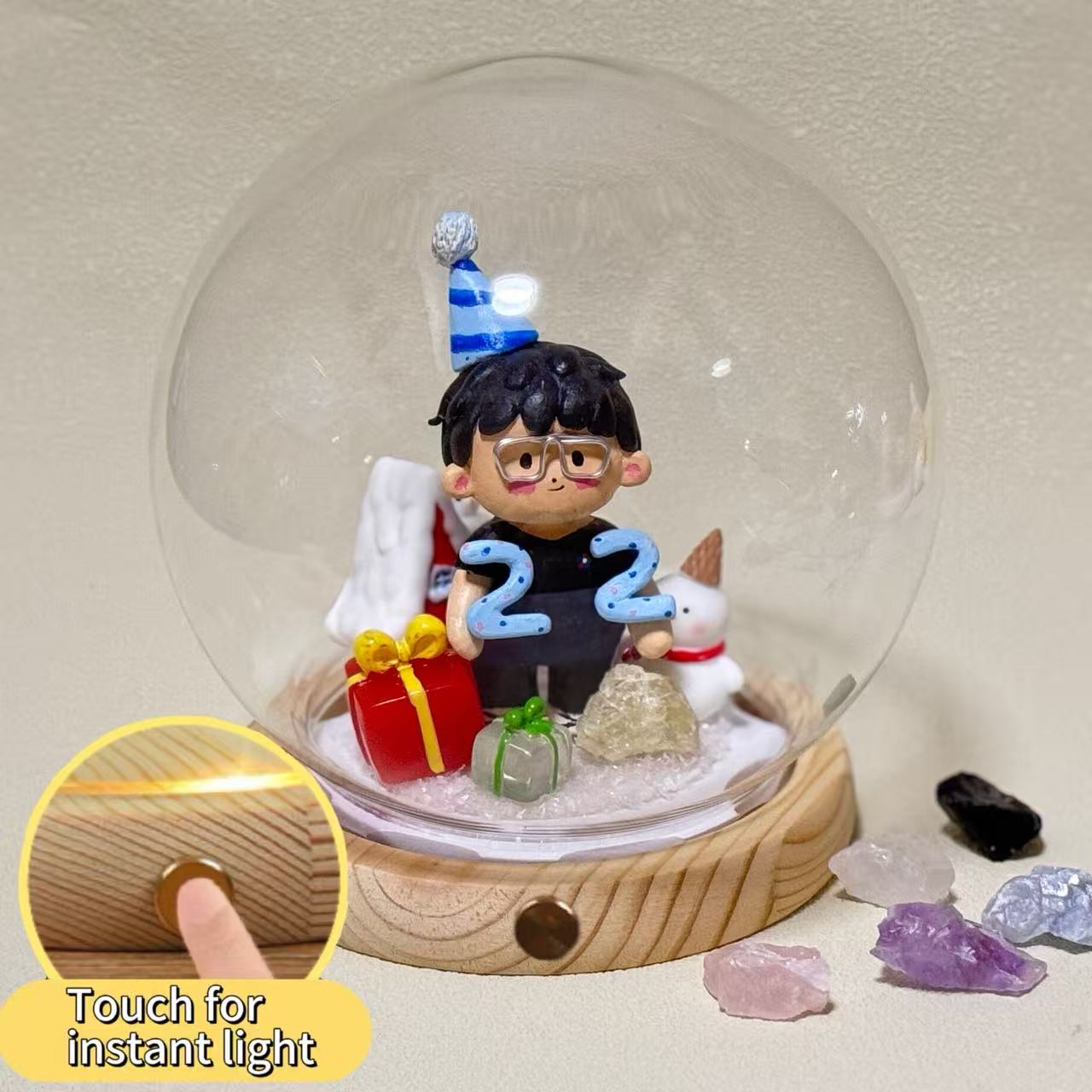 Personalized Custom Crystal Ball (Include Person Portraits） - Soul stone studio