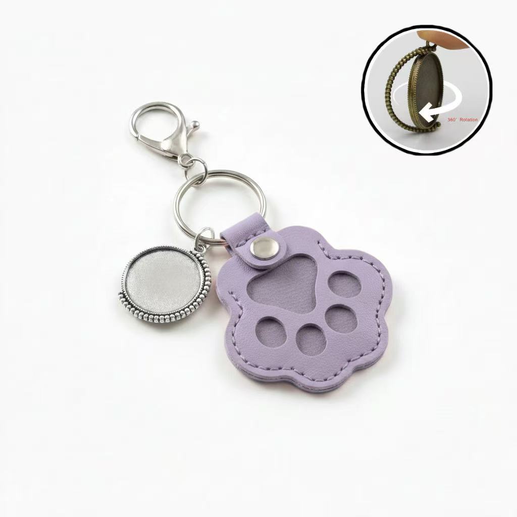 Personalized Time Gem ＋ Pet Paw Keyring