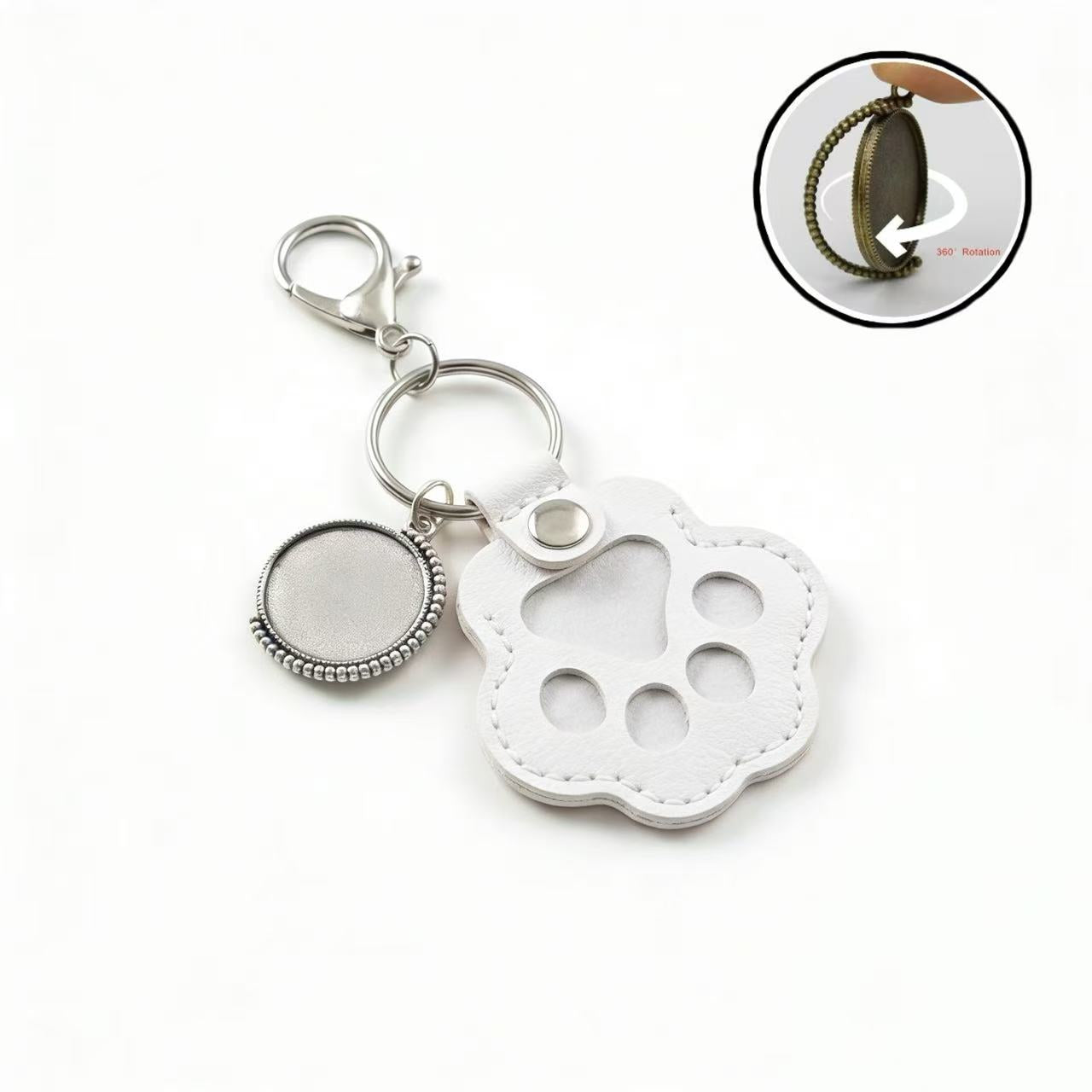 Personalized Time Gem ＋ Pet Paw Keyring
