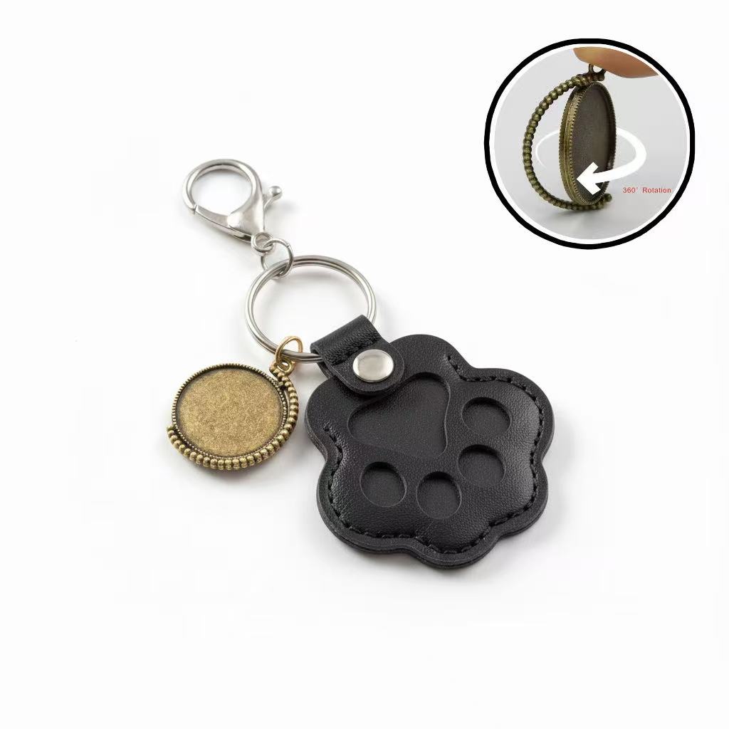 Personalized Time Gem ＋ Pet Paw Keyring