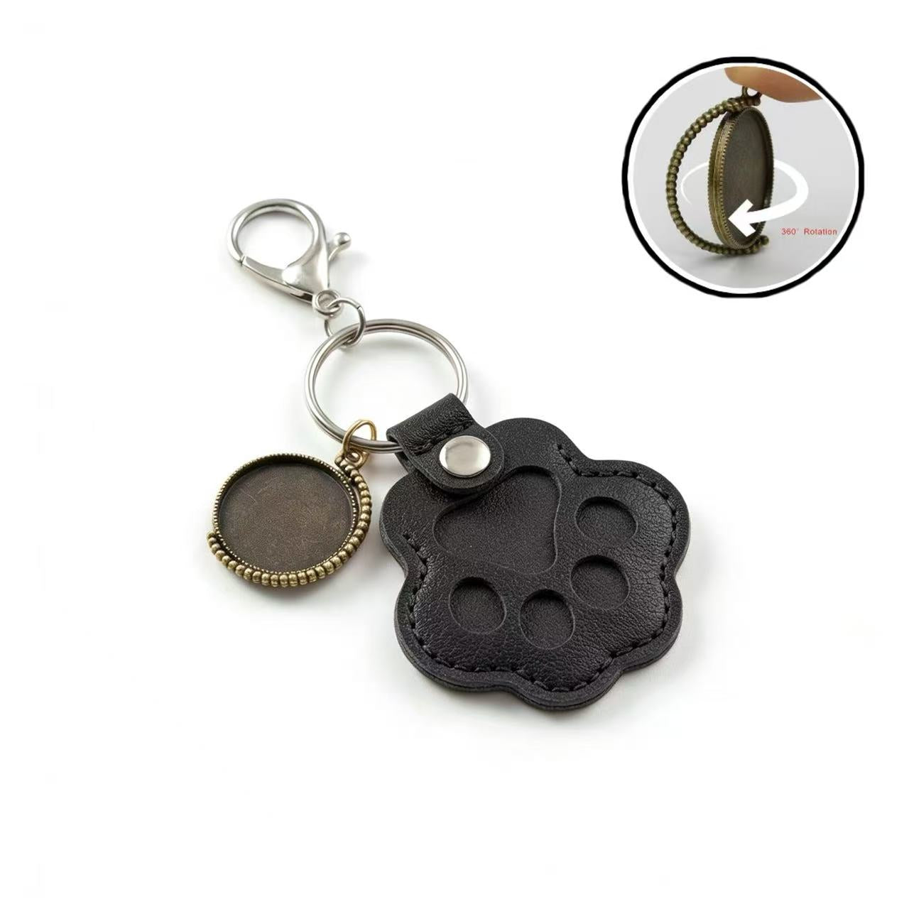 Personalized Time Gem ＋ Pet Paw Keyring