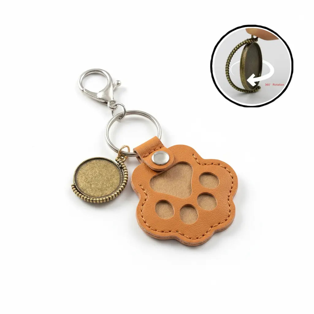 Personalized Time Gem ＋ Pet Paw Keyring