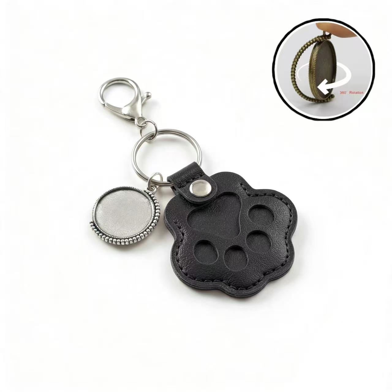 Personalized Time Gem ＋ Pet Paw Keyring